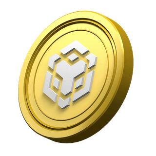 Decorative BNB coin within the Mintordom platform information section